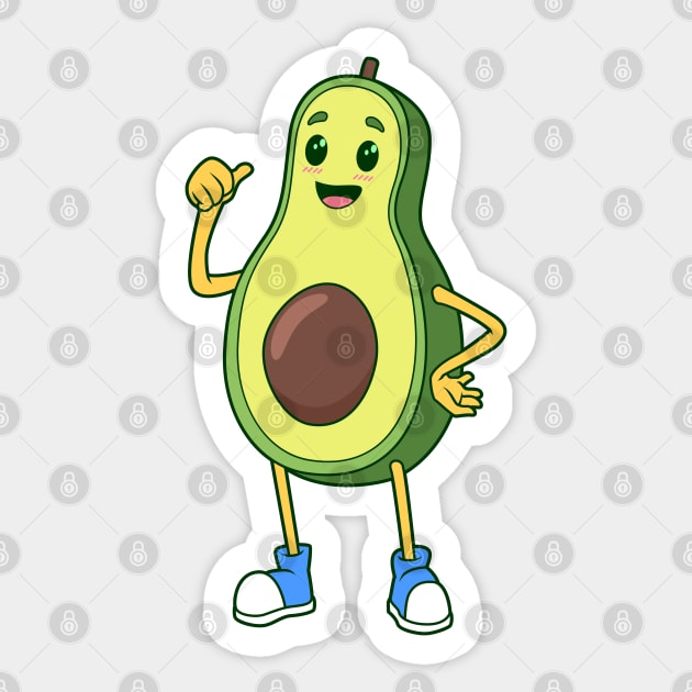 Cartoon Avocado Sticker by Modern Medieval Design